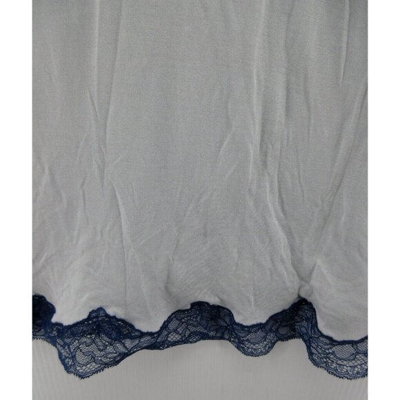 Frette Top Large Blouse Pullover Scoop Neck Breathable Knit Lace Hem - Picture 4 of 11